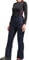 ATHL DPT. Damen warme Skihose/Snowboardhose/Schneehose wasserdicht 5000mm mit abnehmbaren Hosenträger, Dunkelblau, Gr. XL