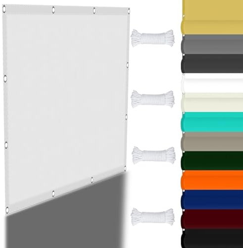 Toldo rectangular impermeable de 2,6 x 3,6 m, duradero y resistente a la intemperie, para jardín, patio, piscina, terraza, balcón, color blanco