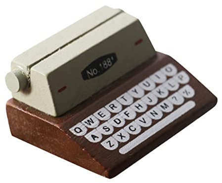ibasenice Puppenhaus Mini-schreibmaschinenpendel Gefälscht Figur Mini- Mini- Bausätze Schreibmaschinenmodell Desktop-mini-Schreibmaschine Holz Coffee