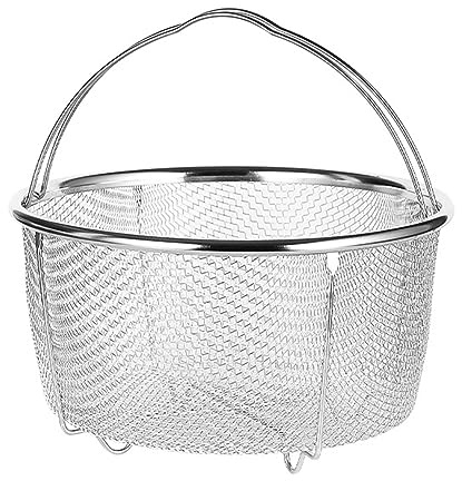 Mesh Steaming Basket, Stainless Steel Steamer Basket Insert with Portable Handle for Pots,Vegetable Mesh Net Strainer for Steaming Cooking Rice, Pasta Strainer, Eggs Basket (20CM)
