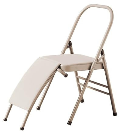 RTVGNSZSJL Yoga-Hilfsstuhl, Iyengar Yoga-Stuhl，Rückenfreier Yoga Stuhl Mit Lendenwirbelstütze，Bodhi Yoga Stuhl，Yoga-Stuhl Für Erwachsene(Beige)