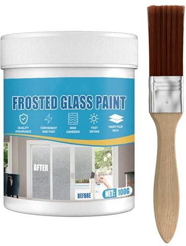 Milchglasfarbe die Privatsphäre von Fenstern,Badezimmer Milchglas Farbe,Door and Window Shading Frosted Glass Paint,Waterproof & UV Resistant Matte Hazy Frost,Milchglas-Sprühfarbe,100G