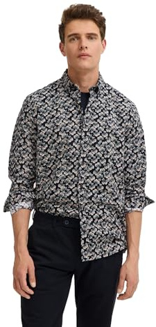bugatti Herren Cordhemd 9350-88811D | Modern Fit, floral, soft cotton, Button-Down-Kragen, Baumwolle