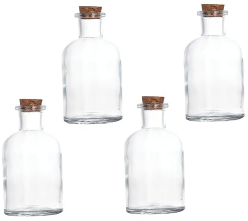SOLUSTRE 4 Stück passende Flasche glasflasche spritzergläser dekoäste kleine Flaschen mit Deckel über Nacht passt zum Einwickeln von Flaschen Probenaufbewahrungsflasche Holz