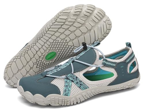 SAGUARO Sandales de Trekking pour Hommes à Bout Fermé Sandales de Randonnée Antidérapantes Respirantes Chaussures Extérieures pour Pieds Nus, Bleu 41 EU