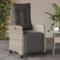 Genérico Fauteuil inclinable de jardin avec repose-pieds en rotin PE gris clair, wenjingqiES-365238