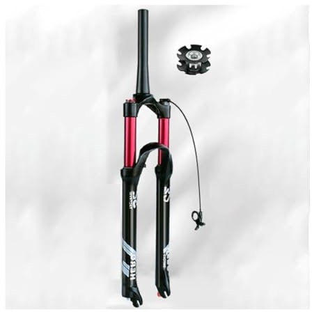 AADDFDD Fourche à Suspension pneumatique pour VTT, Compatible avec Les fourches Avant XC AM de 26, 27,5 et 29 Pouces, ultralégère, débattement de 140 mm, Pivot Conique QR de 9 mm, réglage