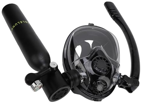 CHICIRIS Tragbares 0,5 -l -Tauch Atemsystem Schnorchel mit 180 � � Klares Objektiv Zum Tauchen Schnorcheln Unterwasserabenteuer (Black)