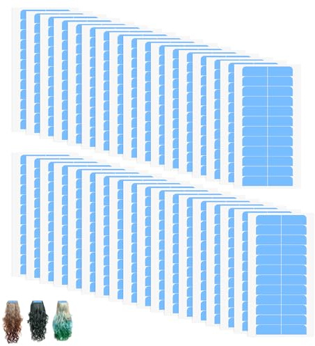 420 Stück Tape Extensions Kleber, Wasserdicht Ersatztapes Tapes Klebestreifen Extensions, Wig Tape Kleber Extensions Extra Stark, Blau