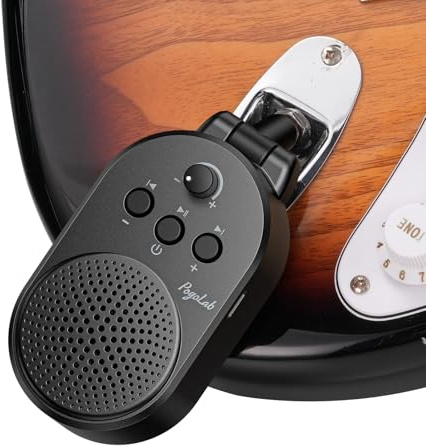 POGOLAB Amplificateur de guitare, mini amplificateur 5 W avec contrôle de la musique et du volume, amplificateur d'entraînement Bluetooth rechargeable, haut-parleur combiné de poche portable pour