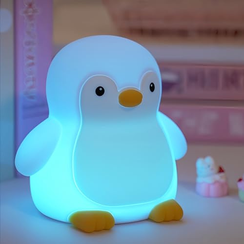 AWSOLAR Pinguin Nachtlicht, Nachtlicht Kinder Dimmbar, Silikon Nachtlampe