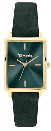 Tamaris Damenuhr - Elegante Damen Armbanduhr mit schmalem Lederarmband