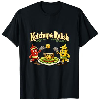 Condiments rétro pour Ketchup & Relish Pickleball T-Shirt