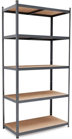 BELKO® C224 Étagère pour charges lourdes, anthracite, 200 x 100 x 60 cm de profondeur, XXL étagère de rangement et de cave, étagère en métal avec 5 tablettes, étagère emboîtable extrêmement résistante