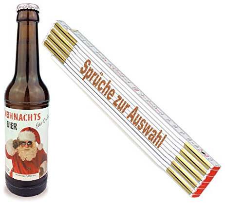 Weihnachten/Geschenk/Männer/Bier/Zollstock/Handwerker/Nikolaus, Sprüche Zollstock:Bier HER