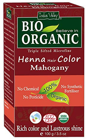 Indus Valley Bio Organic 100% reine und natürliche Henna-Haarfarbe (MAHOGANY)