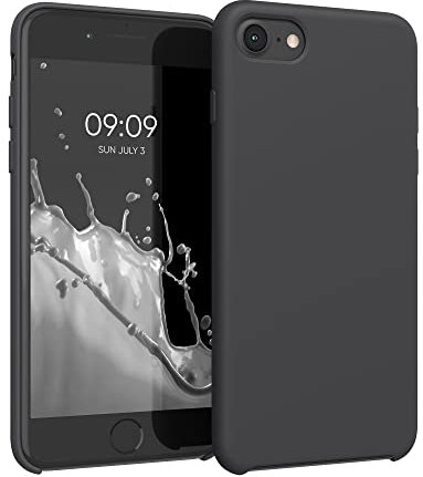 kwmobile Case Compatible with Apple iPhone SE (2022) / iPhone SE (2020) / iPhone 8 / iPhone 7 Case - TPU Silicone Phone Cover with Soft Finish - Black Matte