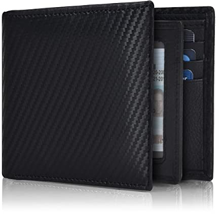 Thin Real Leather Wallet for Men - RFID Bifold Slim Compact Card Holder