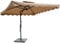 BAKAJI Ombrellone da Giardino Decentrato 2,5 x 2,5 Mt Palo in Metallo Chiusura a Leva Base a Croce Sistema Air Vent Arredamento Esterno Gazebo Terrazzo Esterno (Beige)