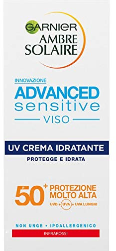 Garnier Ambre Solaire UV-Feuchtigkeitscreme Advanced Sensitive, LSF 50+, sehr hoher Schutz, 50 ml