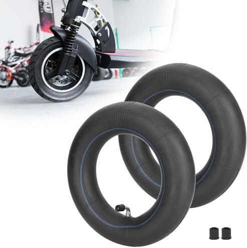 RUHUO 2 Packung 10x2,50 10 Innenrohr Ersatz 60/70-6,5 für 10 Zoll Smart Self Balancing Elektroroller fit 36V 48V 400W 500W 800W Nabenmotor 45° TR87 Winkelstiel