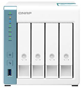 QNAP TS-431K 16TB 4 Bay Solution NAS de Bureau | Installé avec 4 x 4TB Western Digital Red Disques durs Blanc
