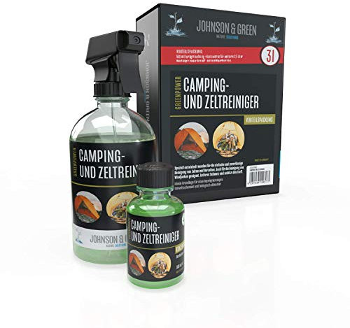Greenpower Camping Zeltreiniger Vorteilspack für bis zu 3 Liter, einfache und zuverlässige Reinigung von Zelten und Vorzelten, Umweltschonend und biologisch abbaubar