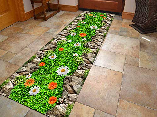 LIHY Korridor Teppich- Teppichläufer Für Flur Einfaches Blumenmuster, Gewerblicher Haushalt Hotel Hall Nordic Carpet Runner, Breite 60 cm / 80 cm / 100 cm / 120 cm Verfügbar(Size:100×550cm)