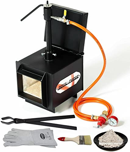 DEVIL-FORGE Forge à Gaz Propane modèle DFPROF1+1D/2” avec 1Porte 1 Brûleur DFP (80.000BTU) Double insulation 2“, pour Couteliers, Maréchaux-Ferrants et Forgerons, Fabrication Couteaux, Forgeage Métaux