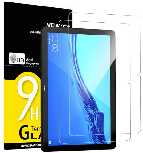 NEW'C 2 Piezas, Protector Pantalla para Huawei MediaPad T5 10,1 Pulgadas, Antiarañazos, Cristal Templado Ultra Resistente