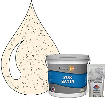 POK PAILLETTE : Peinture de Finition Acrylique Effet Pailleté Murs Intérieurs 2,5L - Rose Pêche