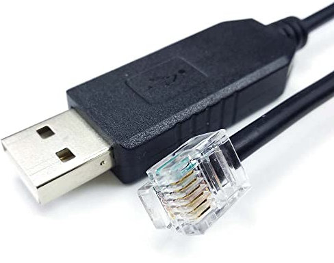 Sinforcon Skywatcher Äquatorielles Teleskop-Steuerungskabel, USB RS232 Adapter auf RJ11 RJ12 RJ45 BD9 Stecker für Skywatcher GOTO Mount Heq5-p Eq5 Eq6 und Eq6-R (4,6 m, für AZ-GTI, schwarz)