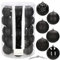 SPRINGOS Weihnachtsbaumkugeln aus Kunststoff 30-teiliges Weihnachtskugeln-Set Durchmesser 8 cm Schwarze Dekoration für Weihnachten Party Hochzeit