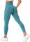 TAYOEA Damen Sport Leggings Blickdicht Yogahose Nahtlos Lange Leggings Slim Fit Fitnesshose Lächeln Kontur Push up Sporthosen Hohe Taille Yoga Lange Leggings Übung Fitness Joggen Grün,S