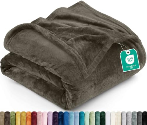 Utopia Bedding King Fleece Blanket 259x228cm 300GSM – Extra Large Soft Fluffy Versatile Luxury Decorative Throws For Sofa, Bed & Settees – Warm Breathable Cosy Gift For Men & Women, Brown