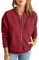 GeGekoko Sweat-shirt zippé pour femme - Veste surdimensionnée - Couleur unie - Manches longues - Haut avec poche, Bordeaux, XXL