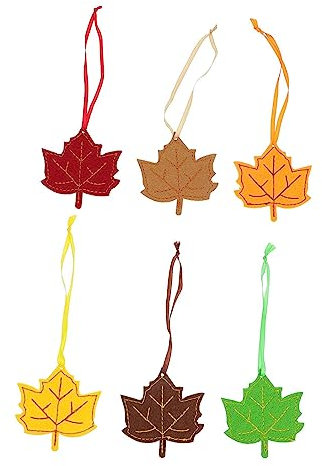 COHEALI 6pcs Maple Leaf Ornament Fall Decor Christmas Decor Halloween Wedding Decorations Xmas Holiday Tree Christmas Tree Baubles Autumn Maple Leaf Pendant Felt Christmas Tree Pendant