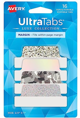 AVERY Zweckform Art. 74179 Haftstreifen transparent/silber (16 Haftnotizen, 63,5x25,4mm, beschreibbare Index Tabs Folie, ablösbare Klebezettel, Page Marker, Sticky Notes, Klebemarkierungen)