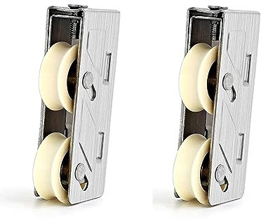 MENGLI Polea De Puerta Y Ventana De Aleación De Aluminio, Puerta Corredera Y Pista De Ventana, Rueda De Cobre De Acero Inoxidable, 2 Uds. (Size : Double Wheel)