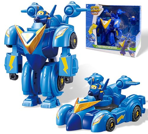 Super Wings Super Robot Suit Jerome, ca. 18 cm große verwandelbare Spiel-Figur, 2-in-1 Roboter Anzug und Super Auto, für Kinder ab 3 Jahren, Blue