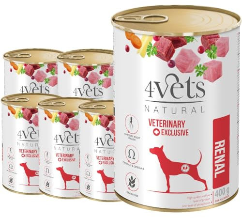 WESTHO 4Vets Renal Premium 24 x 400 g Nassfutter für Hunde mit Nierenproblemen | Getreidefrei & geringer Fettgehalt | Hochwertige Proteine | Hundefutter nass von Tierärzten