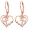 CUOKA MIRACLE Mädchen Kreuz Ohrringe Roségold - Herzförmige 925er Sterling Silber Creolen - Kleine Damen Ohrringe - Unendlicher Geschenkschmuck