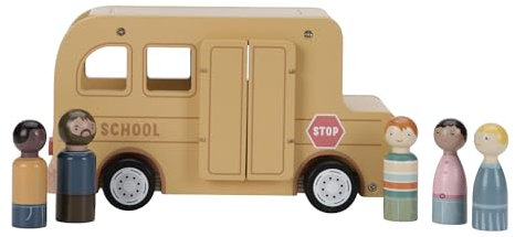 Little Dutch 8023 FSC Holz Schulbus Set 6-teilig