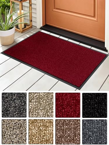 Carpet Diem Prestige Schmutzfangmatte schön und haltbar, Premium Fußmatte innen & außen - Sauberlaufmatte für Eingangsbereich, Flur & Haustür - Rot 90x150 cm