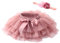 Beganly Gonna morbida con volant in tulle con fodera per pannolini, principesse, feste, tutù, set con fascia floreale, Rosa cipria, 0-6 Mesi