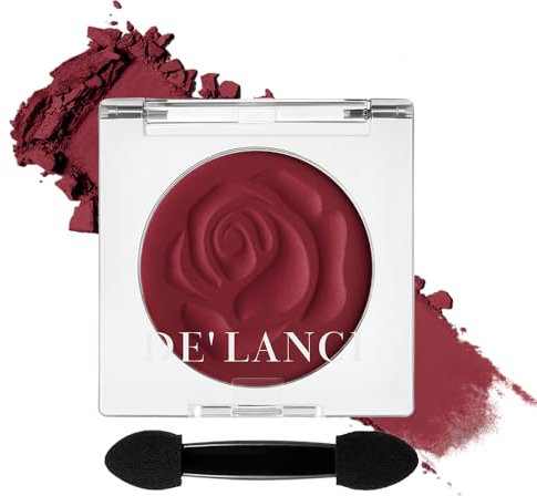 DE'LANCI Lidschatten Karmin Rot,Matte Lidschatten Rote Smokey Eyes,Wasserfester Rot Lidschatten Gut Pigmentiert,Grundlegender Lidschatten Hohe Haltbarkeit,Wasteland-Punk-Make-up,Vegan #06