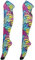 CHIFIGNO Oberschenkelhohe Socken für Damen, hohe Socken, Overknee-Socken, Oberschenkelhöhe, Beinstulpen, Retro-Neon-Zebra-Druck, Einheitsgröße