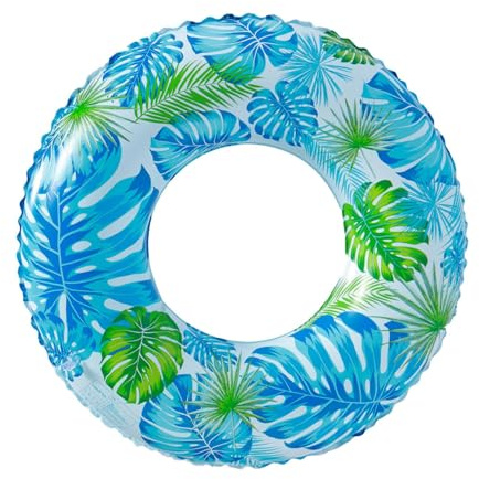 ETUCYNG Sicherheitsring für Schwimmbad, Schwimmring für Schwimmbecken mit elegantem Blattaufdruck – Schwimmring in Donut-Form, Rettungsring,