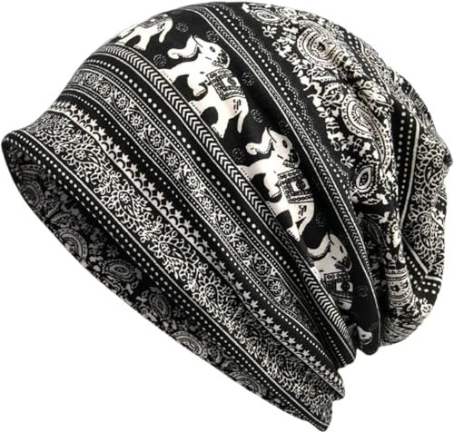 Beanie Hat for Women, Slouch Beanie Unisex Skull Cap Stylish Beanie Winter Hat, Soft Comfy Headwear Chemo Cap Cozy Sleep Cap for Hair Loss, Multi-use As Beanie Hat, Neck Warmer, Turban, Helmet Liner