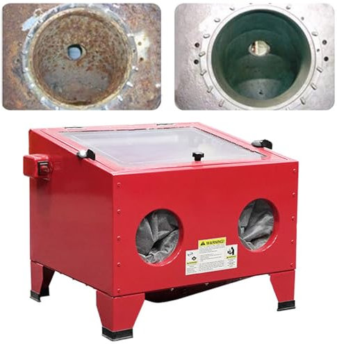 Mini Sand Blaster, Kit Pistola Sabbiatrice, Interruttore One-Touch, Partizione Cava Incorporata, Con 4 Tipi Di Ugelli E Sportello Superiore in Vetro Trasparente, Per La Rimozione Di Ruggine, Macchie